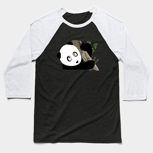 Panda in the tree Baseball T-Shirt by adamzworld